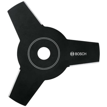 Dreizahniges, lasergeschnittenes Bosch Stahlmesser (Durchmesser: 23 cm, Bohrung: 25,4 mm, Stärke: 2 mm, im Karton) im Sale